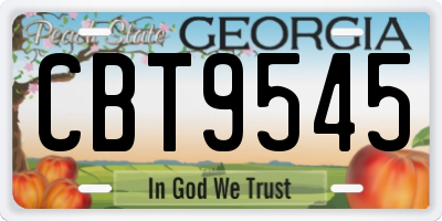 GA license plate CBT9545