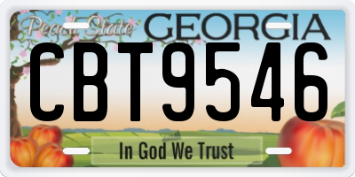 GA license plate CBT9546
