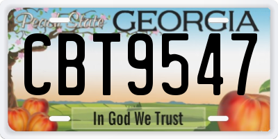 GA license plate CBT9547