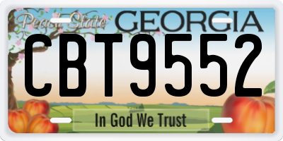 GA license plate CBT9552