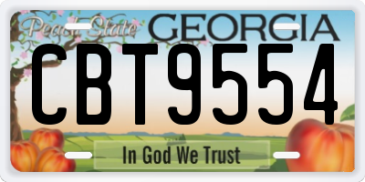 GA license plate CBT9554