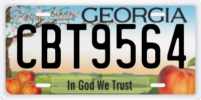 GA license plate CBT9564
