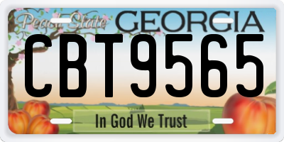 GA license plate CBT9565