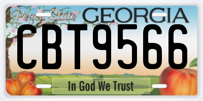 GA license plate CBT9566