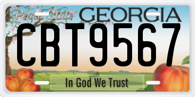 GA license plate CBT9567