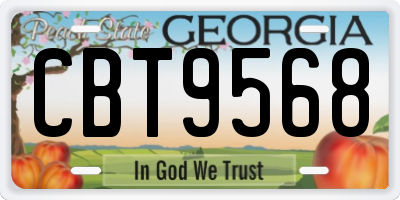 GA license plate CBT9568