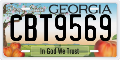 GA license plate CBT9569