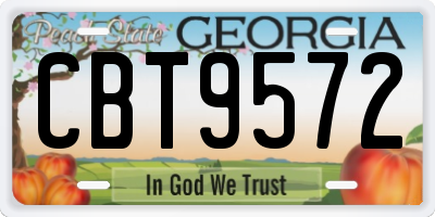 GA license plate CBT9572