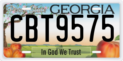 GA license plate CBT9575