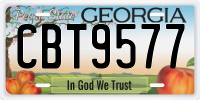 GA license plate CBT9577