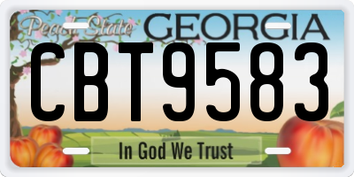 GA license plate CBT9583