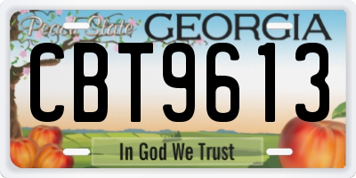 GA license plate CBT9613