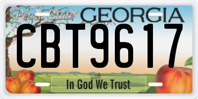 GA license plate CBT9617