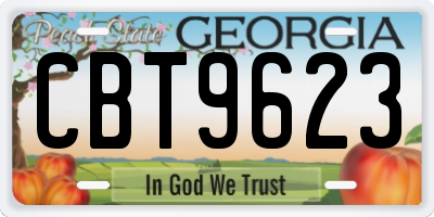 GA license plate CBT9623