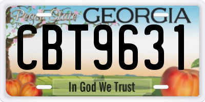 GA license plate CBT9631