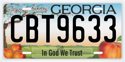 GA license plate CBT9633