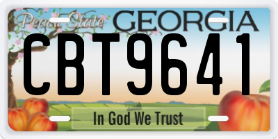 GA license plate CBT9641