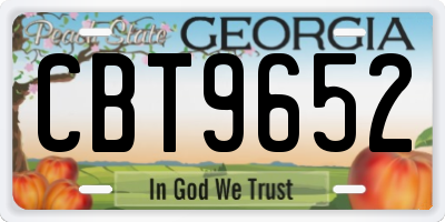 GA license plate CBT9652