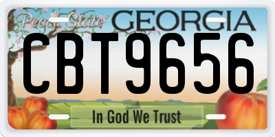 GA license plate CBT9656
