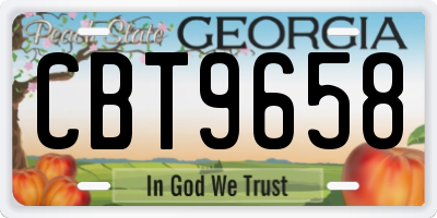 GA license plate CBT9658