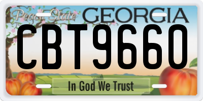 GA license plate CBT9660