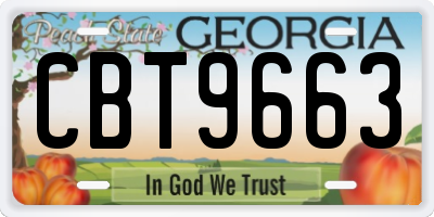 GA license plate CBT9663