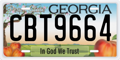 GA license plate CBT9664