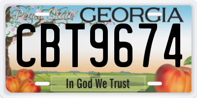 GA license plate CBT9674