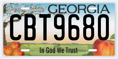 GA license plate CBT9680