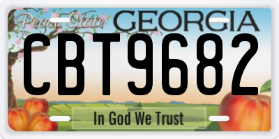 GA license plate CBT9682