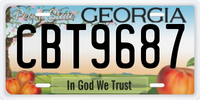 GA license plate CBT9687
