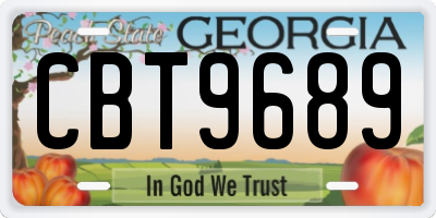 GA license plate CBT9689