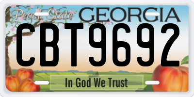GA license plate CBT9692