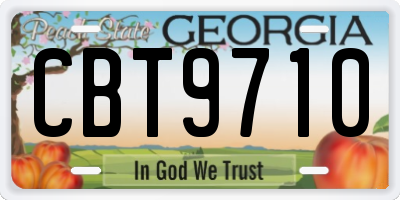 GA license plate CBT9710