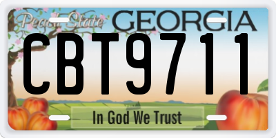 GA license plate CBT9711