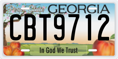 GA license plate CBT9712