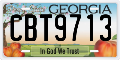 GA license plate CBT9713