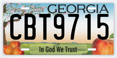 GA license plate CBT9715