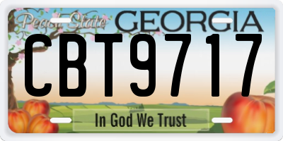 GA license plate CBT9717