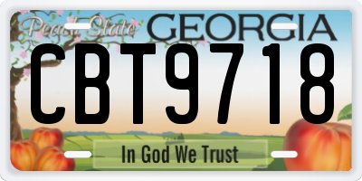 GA license plate CBT9718