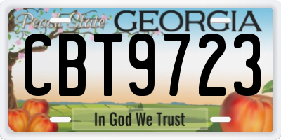 GA license plate CBT9723