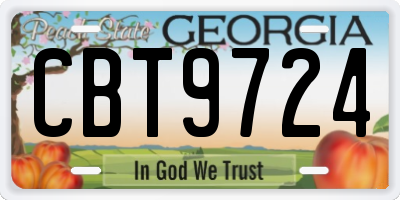 GA license plate CBT9724