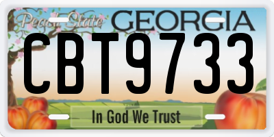 GA license plate CBT9733
