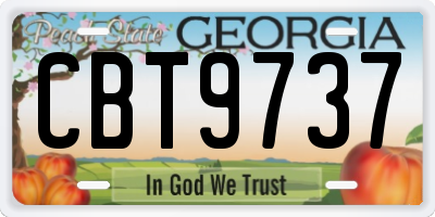 GA license plate CBT9737
