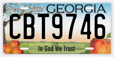 GA license plate CBT9746