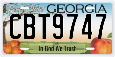 GA license plate CBT9747