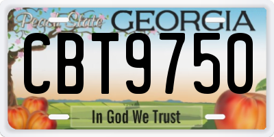 GA license plate CBT9750