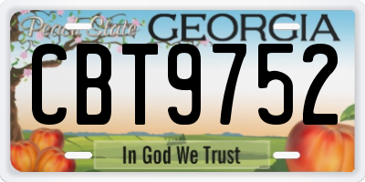 GA license plate CBT9752