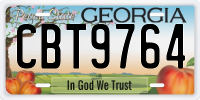 GA license plate CBT9764