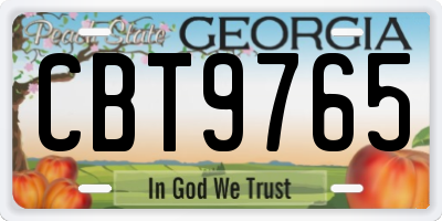 GA license plate CBT9765